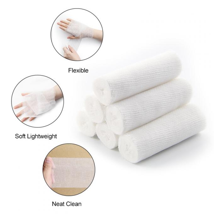 First Aid PBT Bandage Bleached Elastic Gauze Bandage Conforming