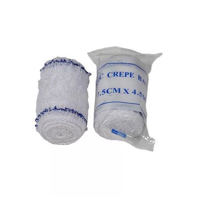 Professional 80% Cotton 20% Spandex Elastic Crepe Bandage With Blue Line
