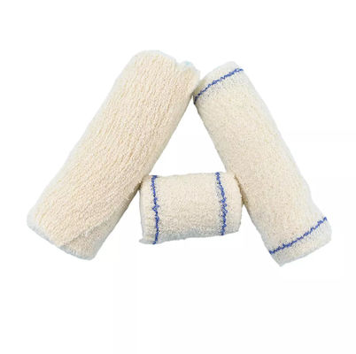 Medical  Cotton Bleached High Elastic Spandex Crepe Bandages Red Line