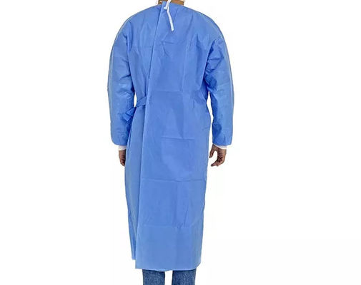 Waterproof Nonwoven SMS Disposable Gown With Knitted Cuff