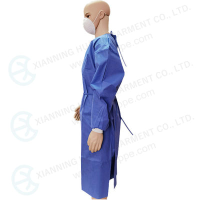 Level 2 Sterile Nonwoven Reinforced Surgical Gown Blue