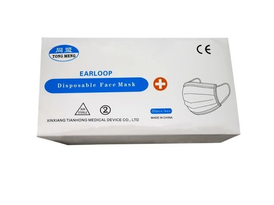 Anti Bacteria Surgical Medical Face Mask , Earloop Mouth Mask 3 Ply CE Certificate