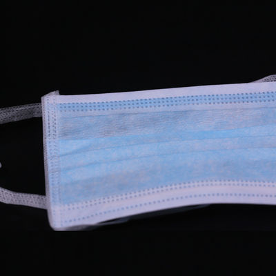 Pp 3 Ply Ear Loop Medical Face Mask Blue White Color