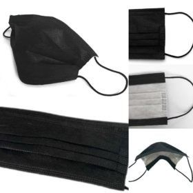 Kn95 CE 3 Ply / Layers Full Protective Face Mask Disposable Black Color