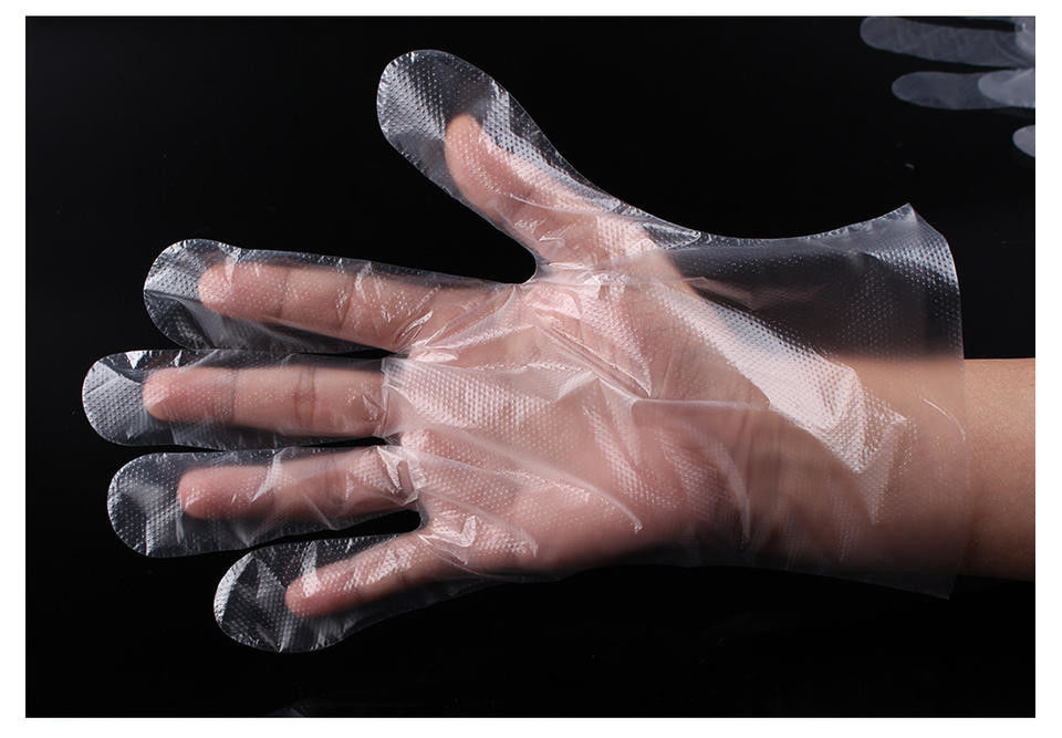 Free Size Polythene Transparent Disposable PE Gloves Plastic Gloves 100 Pack