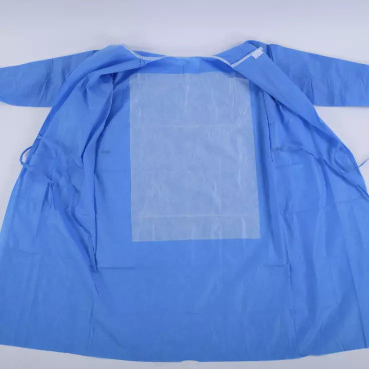Trusted Hot Sales Blue Non Woven Surgical Gown SMS Patient Gown
