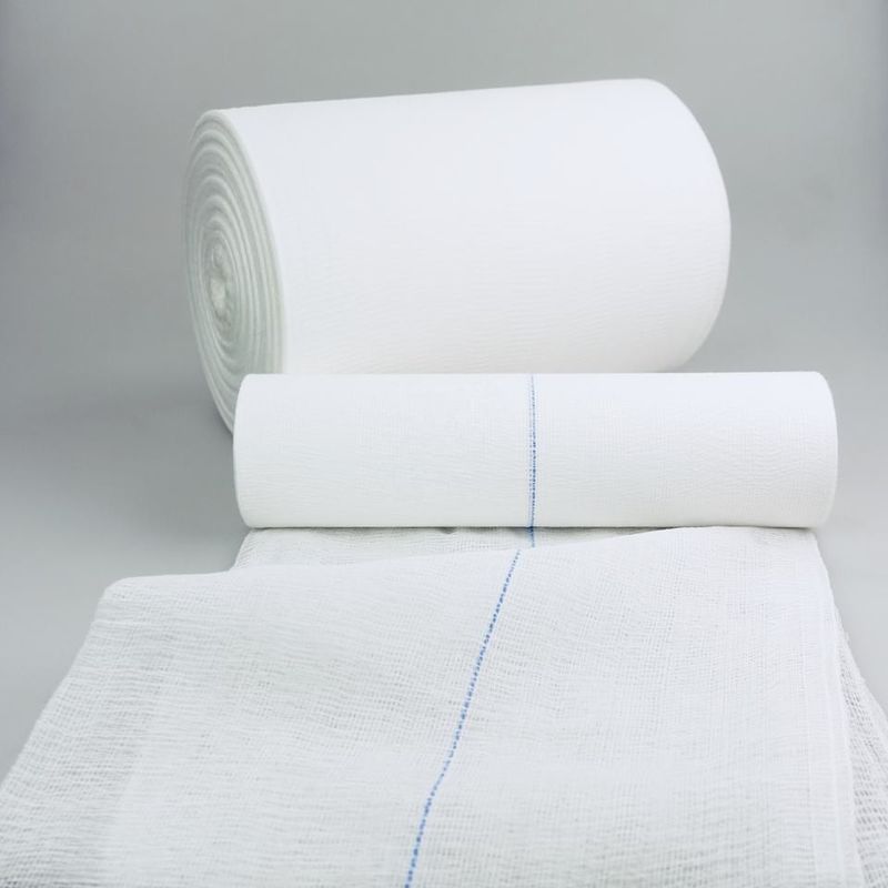 Absorbent Zigzag Medical Gauze Roll Raw Material Bleached Comber