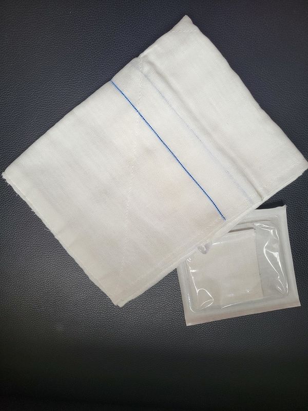 Bleached White Cotton Abdominal Gauze Pads 20x20CM With Xray And Loop