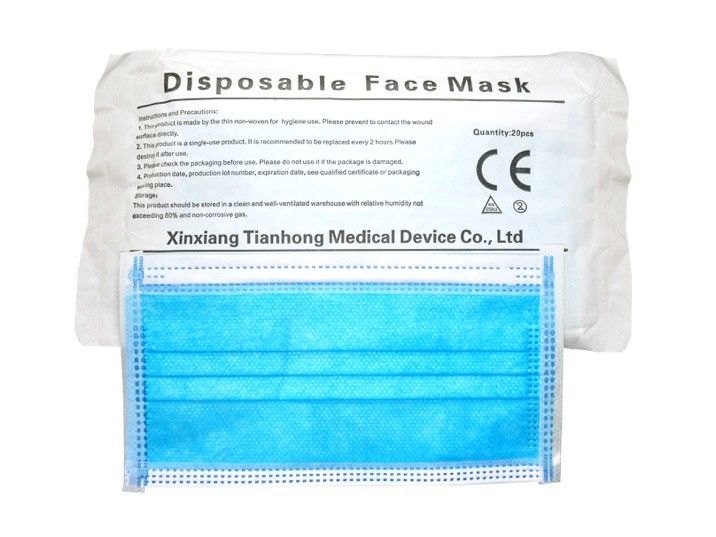 Three Ply Disposable Medical Face Mask  , Non Woven BFE99% Surgical Mask